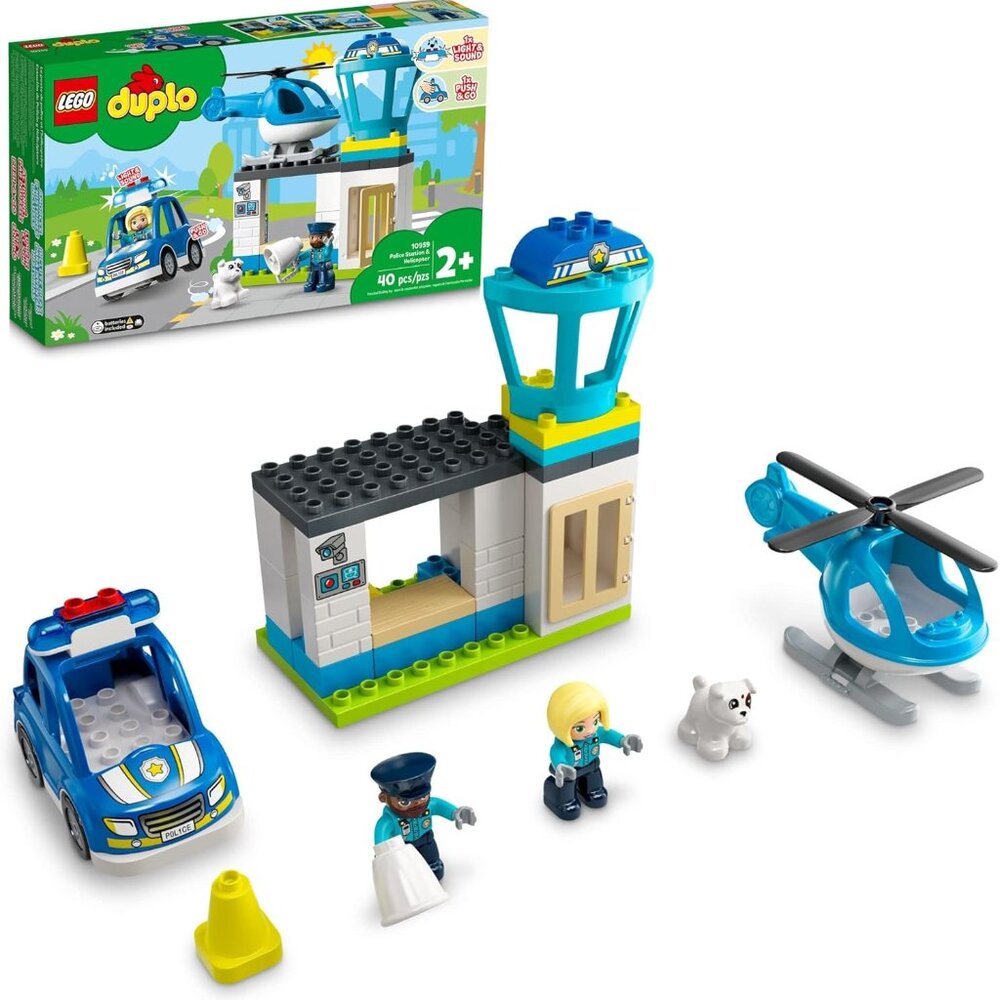 Lego DUPLO Rescue Police Station 10959 Push & Go Car w/Lights & Siren New In Box